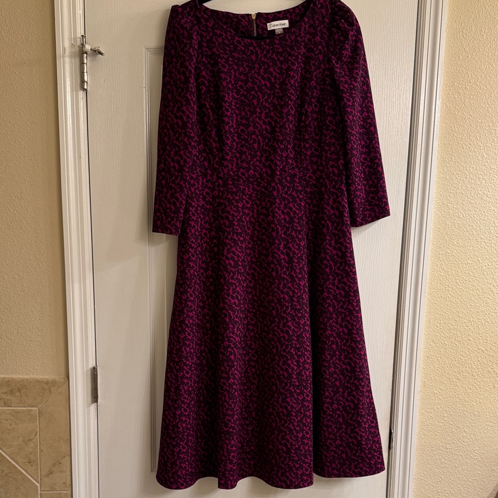 Calvin Klein Purple Long Sleeve Dress